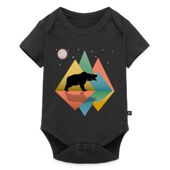 Bear In The Mountains  - Baby Premium short-sleeve bodysuit - black - Front