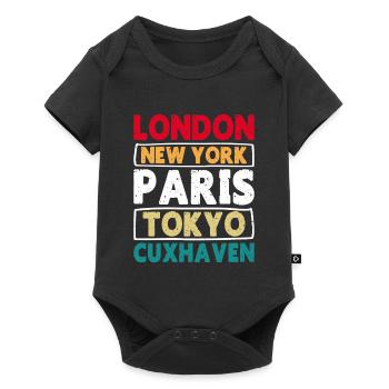 North Sea LONDON NEW YORK PARIS TOKYO CUXHAVEN - Baby Premium short-sleeve bodysuit - black - Front