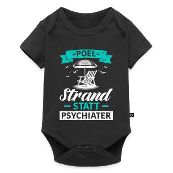 Island POEL BEACH INSTEAD OF PSYCHIATRIST Funny - Baby Premium short-sleeve bodysuit - black - Front