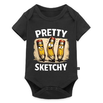 Pretty Sketchy Pretty Sketchy Pencils - Baby Premium short-sleeve bodysuit - black - Front