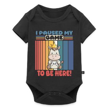 i paused my game to be here - zocken - Baby Premium short-sleeve bodysuit - black - Front