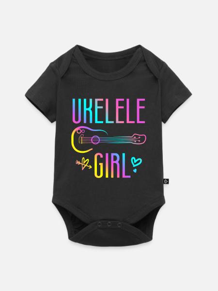 Hawaiian Ukulele Uke Ukulele Girl - Baby Premium Kurzarmbody - Schwarz
