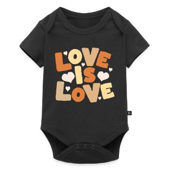 L’amour, c’est l’amour Lettres pastel - Body à manches courtes Premium Bébé - noir - Devant