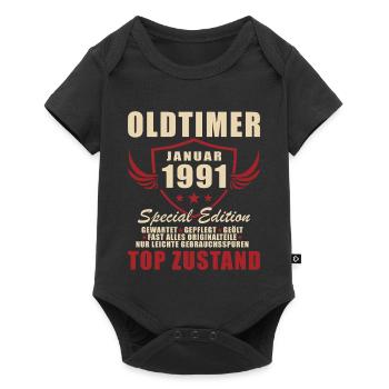 Cadeau pour le 35e anniversaire Voiture Classique janvier 1991 - Body à manches courtes Premium Bébé - noir - Devant