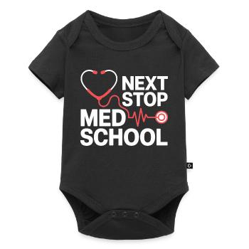 Med School Stethoscope Heart Tea - Baby Premium short-sleeve bodysuit - black - Front