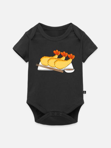 Krabbe Languste Meeresfrüchte Shrimp - Baby Premium Kurzarmbody - Schwarz