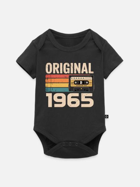 Original 1965 Vintage 1965 Rétro Anniversaire - Body à manches courtes Premium Bébé - noir