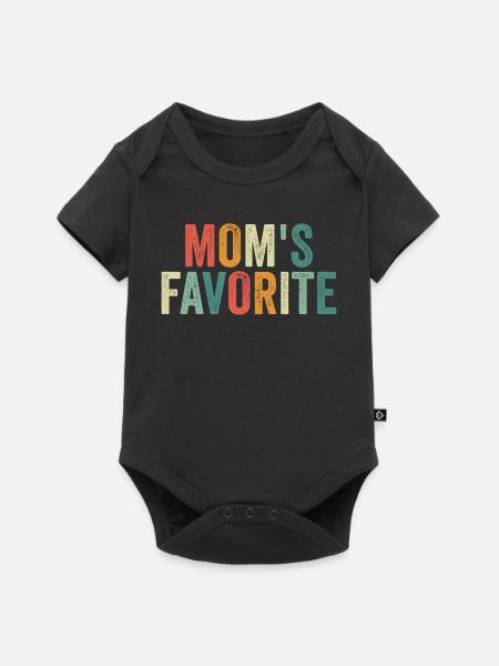 Lieblingskind Lustige Mamas Lieblings - Baby Premium Kurzarmbody - Schwarz