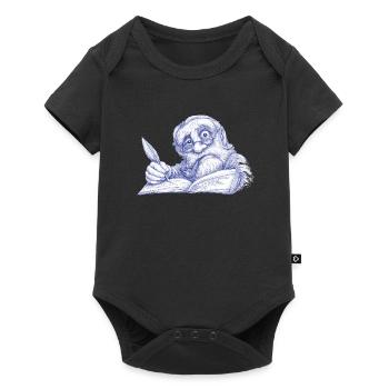 Senior Writer with Pen Drawing - Baby Premium short-sleeve bodysuit - black - Front