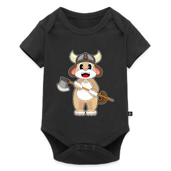Dog Viking Axe - Baby Premium short-sleeve bodysuit - black - Front