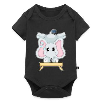 Gymnastique d’entraînement d’éléphants Fitness - Body à manches courtes Premium Bébé - noir - Devant