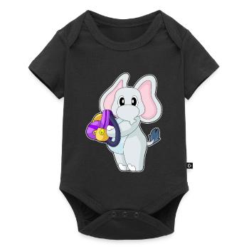 Elephant Student Backpack School - Baby Premium short-sleeve bodysuit - black - Front
