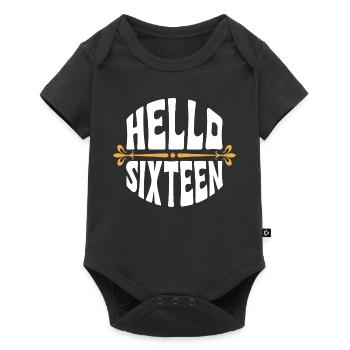 Hello Sixteen Vintage Birthday Tee - Baby Premium short-sleeve bodysuit - black - Front