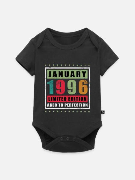 Januar 1996 Limitierte Edition - Baby Premium Kurzarmbody - Schwarz