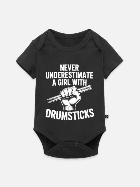 Drummer Spruch Lustiges Schlagzeuger Geschenk - Baby Premium Kurzarmbody - Schwarz