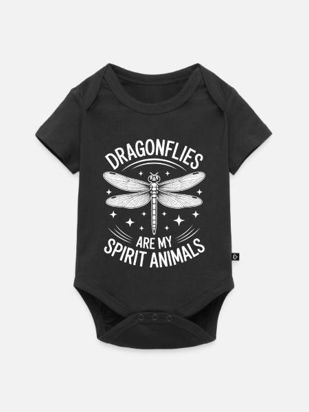 libellen Spruch libelle Lustiges libellen Geschenk - Baby Premium Kurzarmbody - Schwarz
