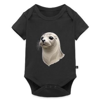 Illustration de la tête de sceau - Body à manches courtes Premium Bébé - noir - Devant