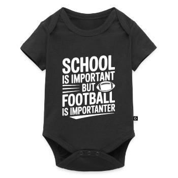 L’école est importante mais le football est plus important - Body à manches courtes Premium Bébé - noir - Devant