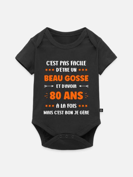 80 Jahre - Baby Premium Kurzarmbody - Schwarz