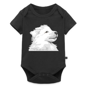 White puppy dog - Baby Premium short-sleeve bodysuit - black - Front