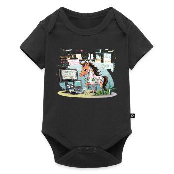 Digital Graffiti Pony - Baby Premium short-sleeve bodysuit - black - Front