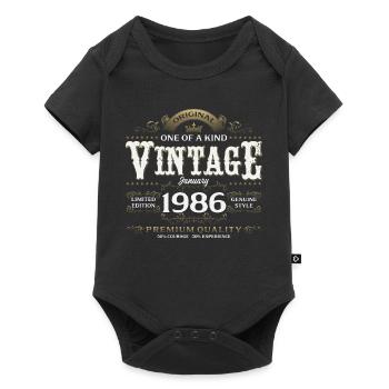 40e anniversaire Millésime de janvier 1986 - Body à manches courtes Premium Bébé - noir - Devant