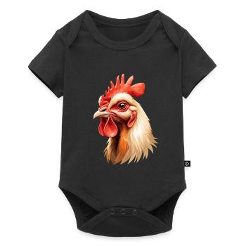 Rooster Head Color Explosion - Baby Premium short-sleeve bodysuit - black - Front