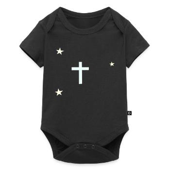 Celestial Cross with Stars - Baby Premium short-sleeve bodysuit - black - Front