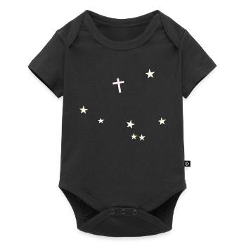 Kreuz im Sternenhimmel - Baby Premium Kurzarmbody - Schwarz - Vorne