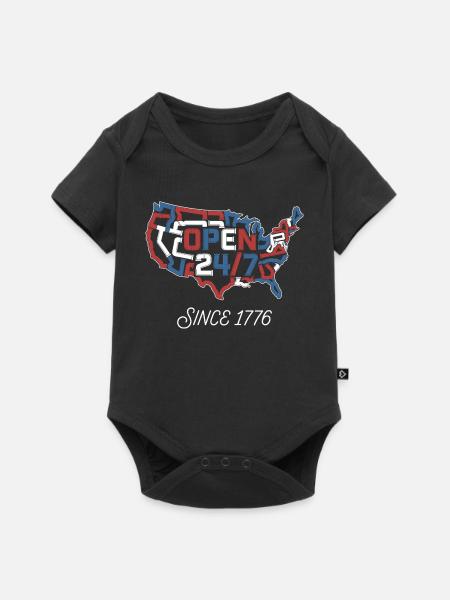 Open 24/7 Since 1776 - Baby Premium Kurzarmbody - Schwarz
