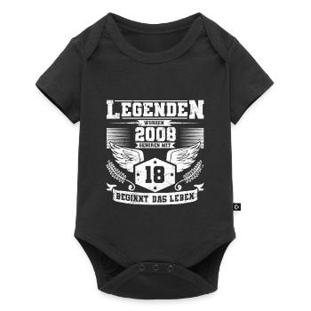 18 Birthday Legends Born 2008 Grunge Life - Baby Premium short-sleeve bodysuit - black - Front