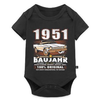 Année 1951 anniversaire de la récolte indiquant 75 ans - Body à manches courtes Premium Bébé - noir - Devant