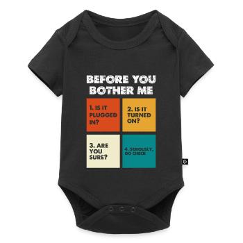 Bevor Du Mich Störst – Tech Check - Baby Premium Kurzarmbody - Schwarz - Vorne