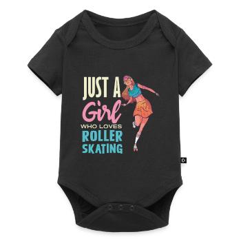 Just a Girl Loves Roller Skating - Baby Premium short-sleeve bodysuit - black - Front