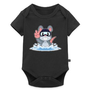 Lunettes de natation pour souris Été - Body à manches courtes Premium Bébé - noir - Devant