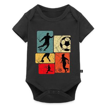 Joueur passionné de football avec t-shirt - Body à manches courtes Premium Bébé - noir - Devant