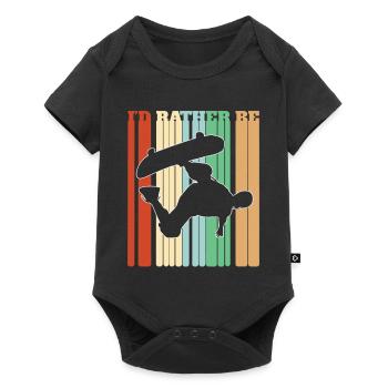 I'd Rather Be Skateboarding - Baby Premium short-sleeve bodysuit - black - Front