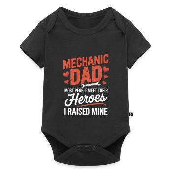 Mechanic Dad Heroes I Raised Mine Papa - Baby Premium short-sleeve bodysuit - black - Front