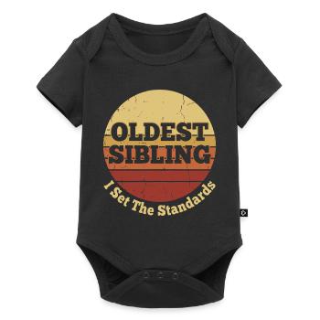 Fratello maggiore I Ho stabilito gli standard Retro Vintage - Body Premium a maniche corte per neonati  - nero - Fronte