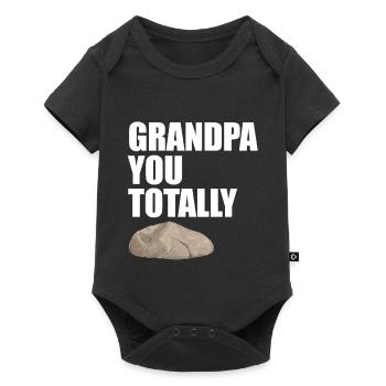 Grandpa You Totally Rock Funny Pun Grandpa Design - Baby Premium short-sleeve bodysuit - black - Front