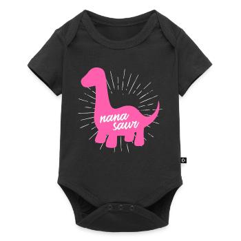Famille de grand-mères dinosaures roses Nanasaur - Body à manches courtes Premium Bébé - noir - Devant