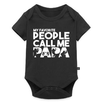 Favorite People Call Me Papa Paintball Dad - Baby Premium short-sleeve bodysuit - black - Front