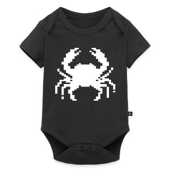 Pixelkrabben-Design - Baby Premium Kurzarmbody - Schwarz - Vorne