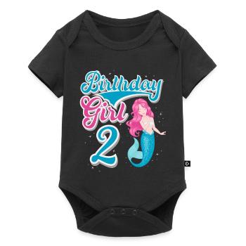 2nd Birthday Mermaid - Baby Premium short-sleeve bodysuit - black - Front