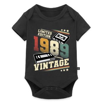 1989 Année de naissance Année de fabrication Anniversaire millésime - Body à manches courtes Premium Bébé - noir - Devant