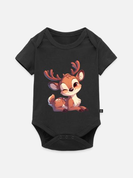 Rentiere Rentier - Baby Premium Kurzarmbody - Schwarz