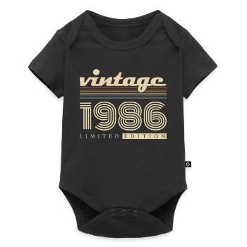 Vintage 1986 Vintage Retro Birthday Gift - Baby Premium short-sleeve bodysuit - black - Front