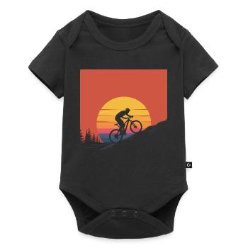 Mountain Biker Sunset Silhouette - Baby Premium short-sleeve bodysuit - black - Front