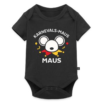 Karnevalsmaus Süßes Faschings-Motiv Geschenk - Baby Premium Kurzarmbody - Schwarz - Vorne