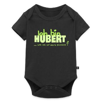 Geschenk für Hubert - Baby Premium Kurzarmbody - Schwarz - Vorne